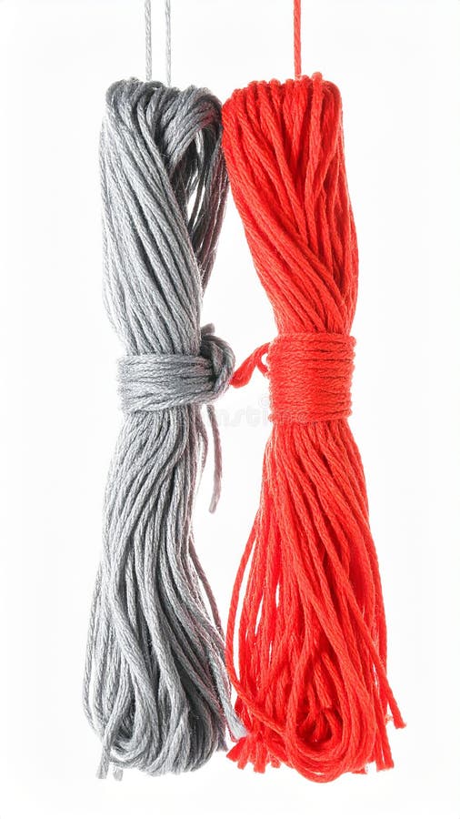 Conceptual marriage between two strings on white background royalty free illustration