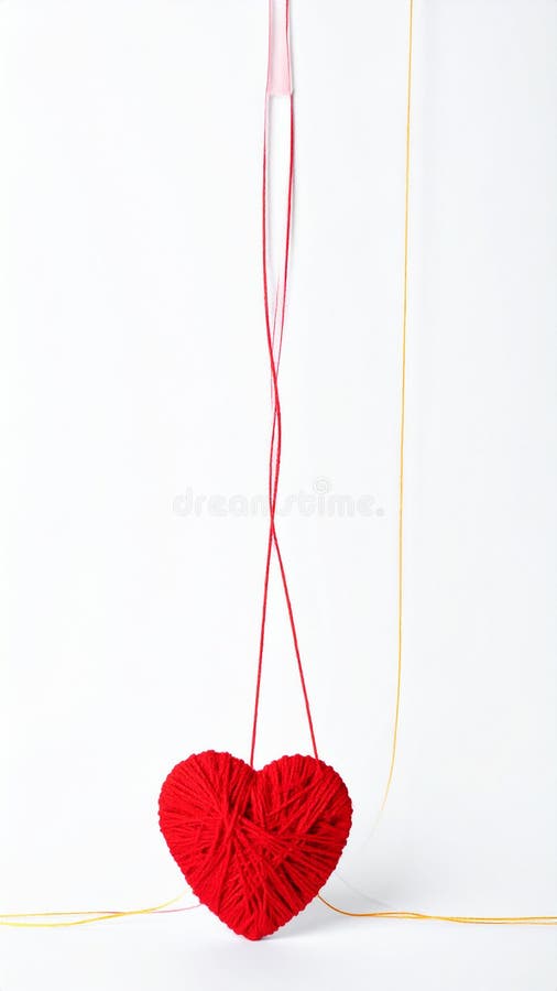 Conceptual marriage between two strings on white background stock illustration