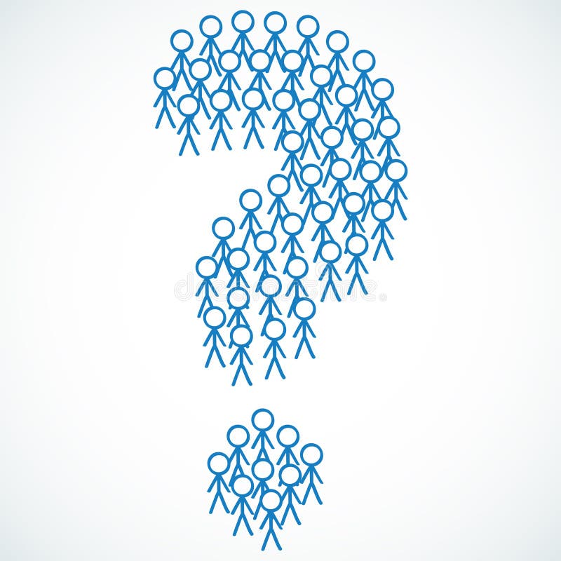 Conceptual Stick Figures Saying YES, One Saying N Stock Vector