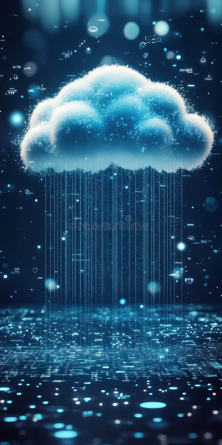 Conceptual Visualization of Cloud Computing in Internet of Things stock illustration