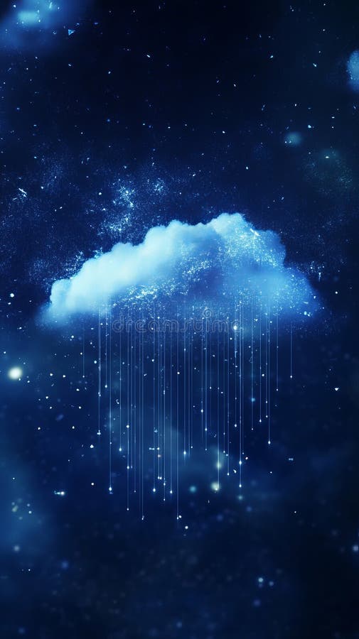 Conceptual Visualization of Cloud Computing in IoT Environment stock illustration
