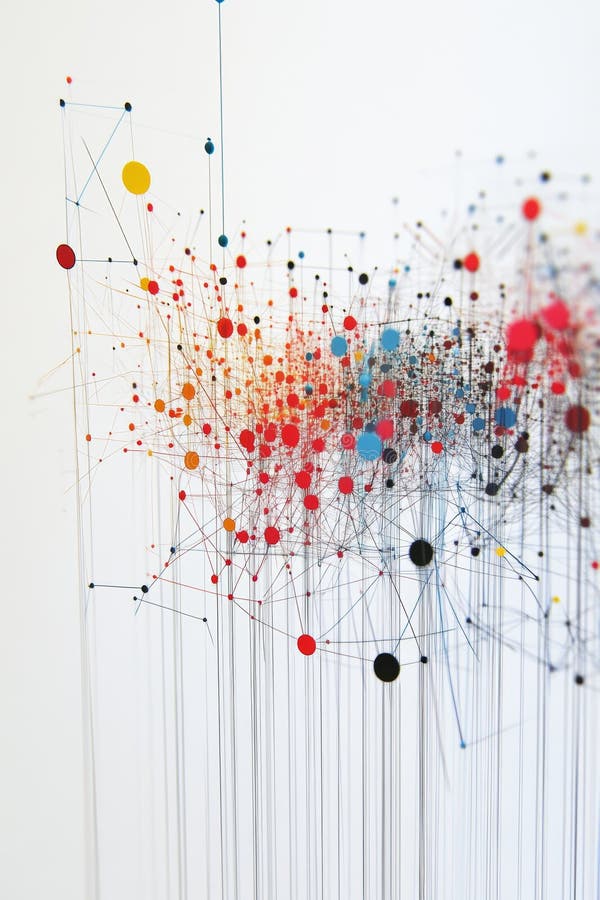 Conceptual Visualization of Connected Data Points in Abstract Representation royalty free illustration