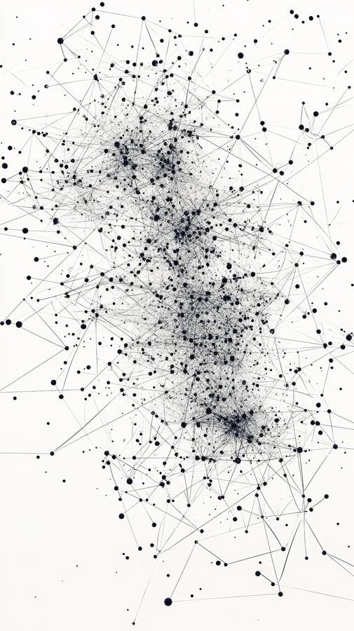 Conceptual Visualization of Connected Nodes in Data Network Representation vector illustration