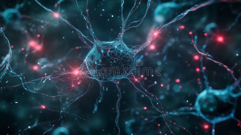 Conceptual Visualization of Digital Neural Connections in a Networked Environment stock illustration