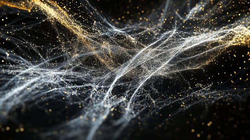 Conceptual Visualization of Dynamic Data Flow and Connection Patterns royalty free illustration