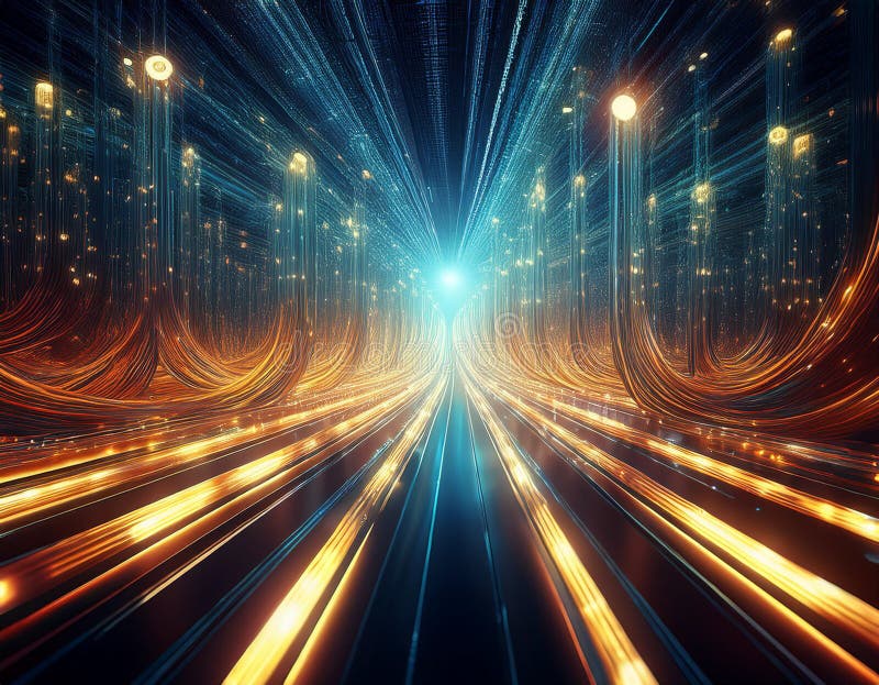 A conceptual visualization of mining data flow as streams stock illustration