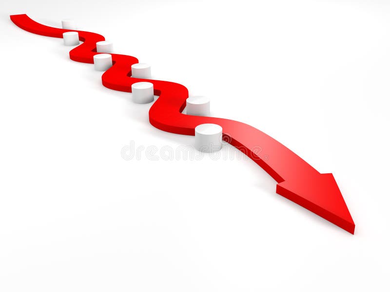 Conceptueel 3D-beeld van een geïsoleerde pijl stock illustratie