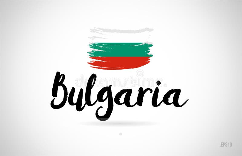 Conceptul de drapel al țării în Bulgaria cu sigla de design grosolan stock illustration