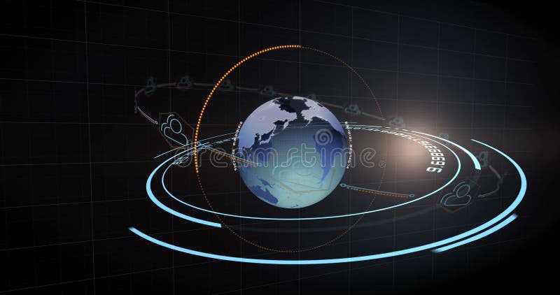 Conceptul de planetă terestră și de comunicare generat digital royalty free illustration