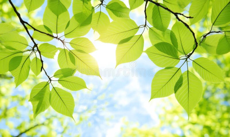 Conceptul de Ziua Mondială a Mediului : Un fundal abstract cu un cer albastru și verde neclar stock photo