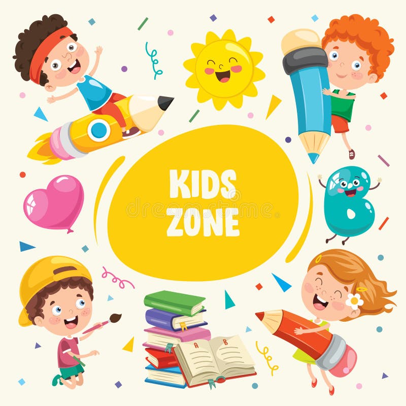 Design conceptual colorido para crianças ilustração royalty free