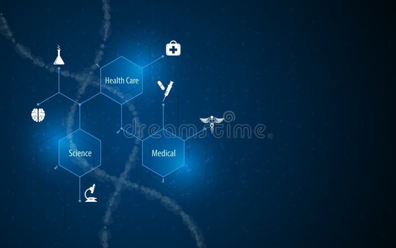 Concepția conceptului de structură moleculară a conceptului de structură moleculară pentru asistența medicală abstractă royalty free illustration