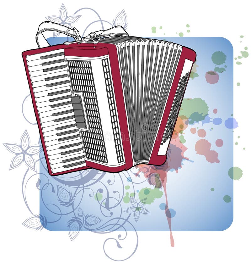 Music Instruments. Accordion Stock Vector - Illustration of contour ...