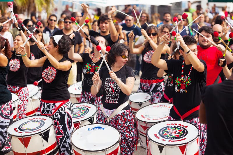 Concert of Batala drummers editorial photo. Image of catalonia - 34798236