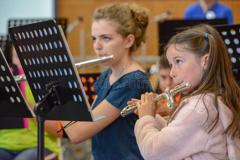 Montagnola, Switzerland - 13 May 2019: concert performed by young people at Montagnola on Switzerland
