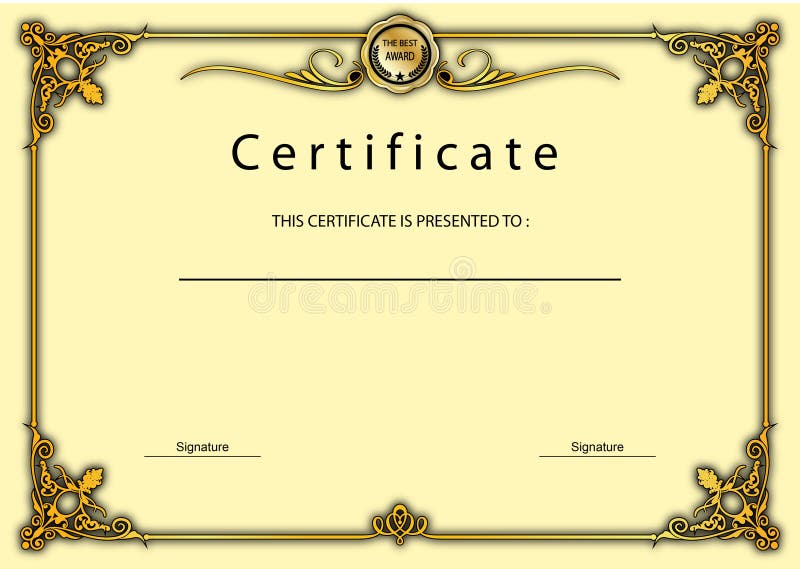 Concessão do certificado do vintage/molde do diploma ilustração do vetor Concessão do certificado do vintage/molde do diploma ilustração do vetor