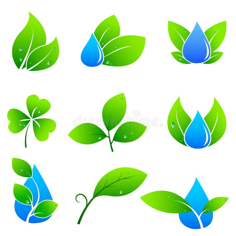 Vector illustration of eco friendly concept with water and leaf. Vector illustration of eco friendly concept with water and leaf