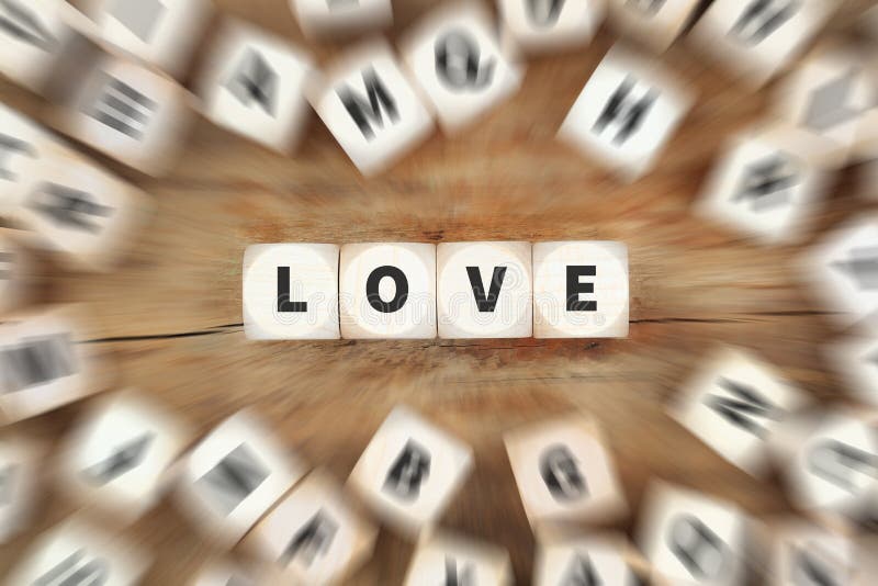 Concetto amoroso di affari dei dadi di amore fotografie stock Concetto amoroso di affari dei dadi di amore fotografie stock