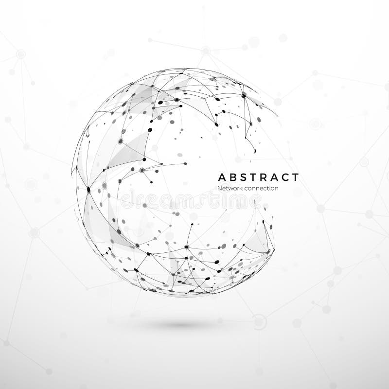 Concetto astratto della rete globale Struttura di web, rete di nodo Punti e maglia del collegamento Fondo del Cyberspace di tecno illustrazione vettoriale Concetto astratto della rete globale Struttura di web, rete di nodo Punti e maglia del collegamento Fondo del Cyberspace di tecno illustrazione vettoriale