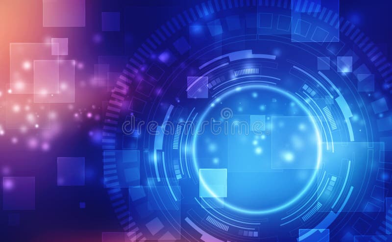 Concetto astratto di comunicazione di Ciao-tecnologia del fondo di tecnologia, fondo digitale futuristico dell'innovazione illustrazione di stock