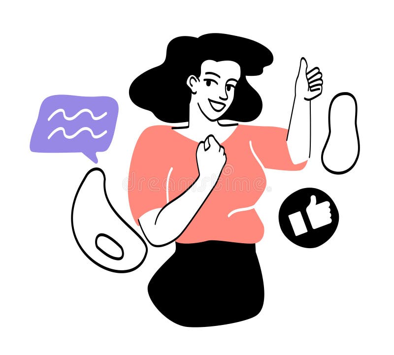 Concetto astratto di emozioni e linguaggio del corpo illustrazione di stock