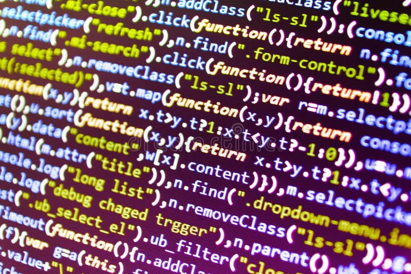 Concetto astratto di programmazione di algoritmo di flusso di lavoro Sintassi del PHP evidenziata Creare di procedura dello scrit fotografia stock libera da diritti