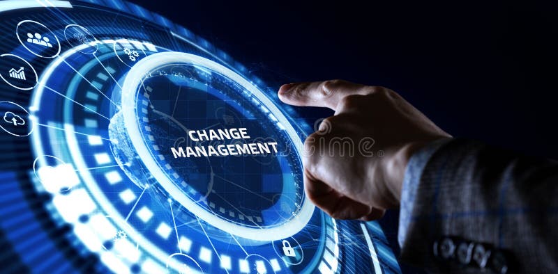 Concetto aziendale di gestione delle modifiche. tecnologia aziendale concetto di rete e Internet fotografia stock
