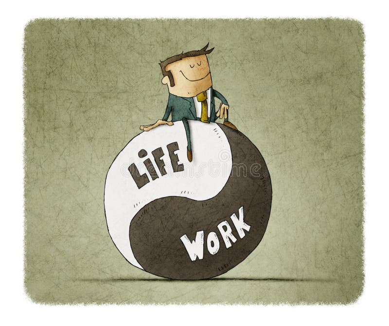 Concetto circa il lavoro e la vita dell'equilibrio illustrazione di stock Concetto circa il lavoro e la vita dell'equilibrio illustrazione di stock