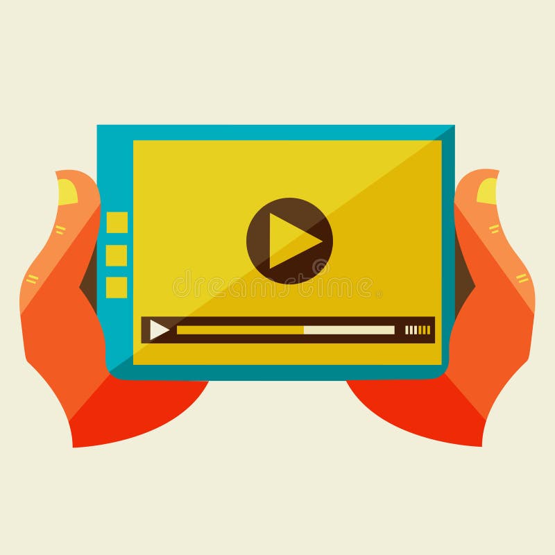 Concetto creativo con il riproduttore video illustrazione di stock Concetto creativo con il riproduttore video illustrazione di stock