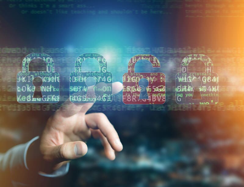 Vista di un concetto cyber di attacco su un'interfaccia di tecnologia