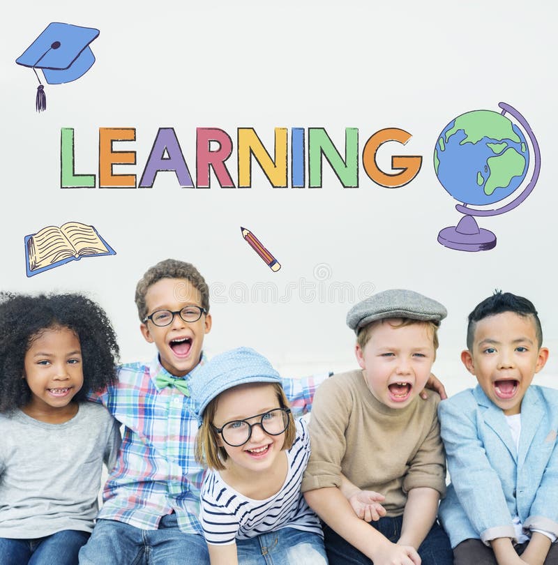 Concetto d'apprendimento accademico del grafico dei bambini della scuola immagine stock Concetto d'apprendimento accademico del grafico dei bambini della scuola immagine stock