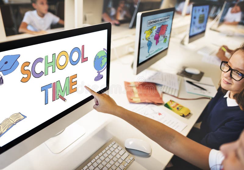 Concetto d'apprendimento accademico del grafico dei bambini della scuola immagine stock libera da diritti Concetto d'apprendimento accademico del grafico dei bambini della scuola immagine stock libera da diritti