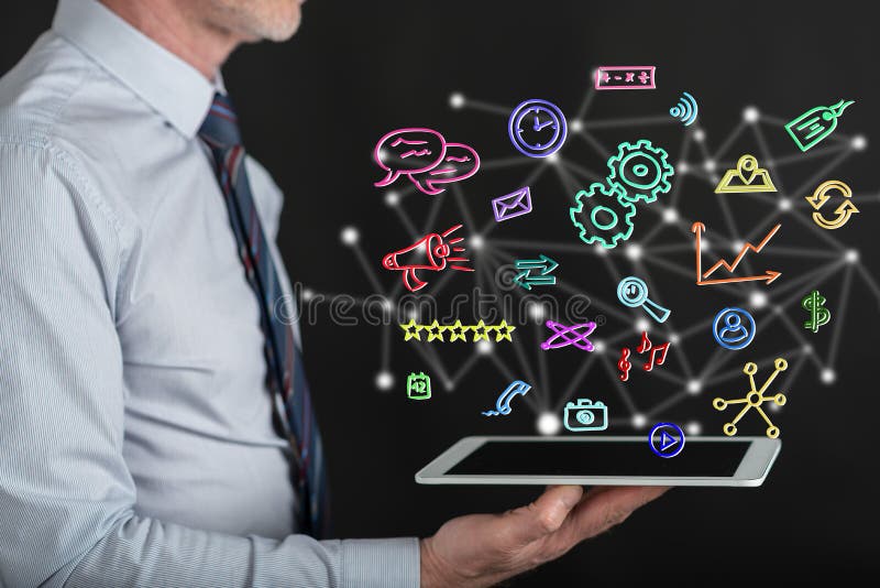 Concetto di app mobili immagini stock