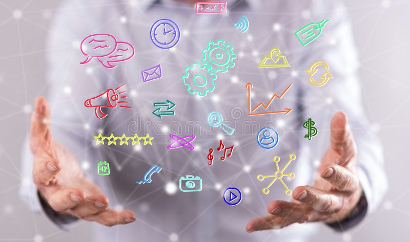 Concetto dei apps mobili illustrazione di stock