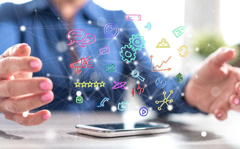 Concetto di app mobili fotografia stock libera da diritti