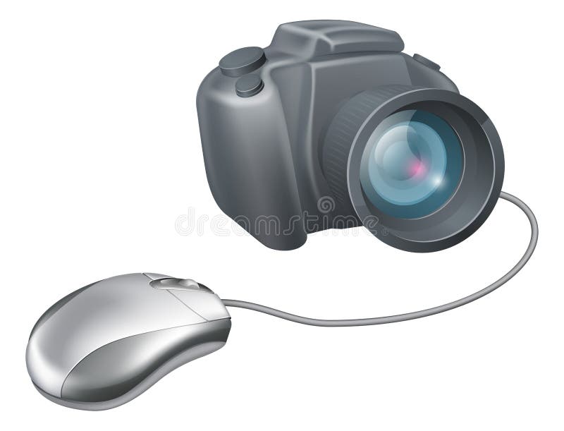 Concetto del mouse del calcolatore della macchina fotografica royalty illustrazione gratis Concetto del mouse del calcolatore della macchina fotografica royalty illustrazione gratis