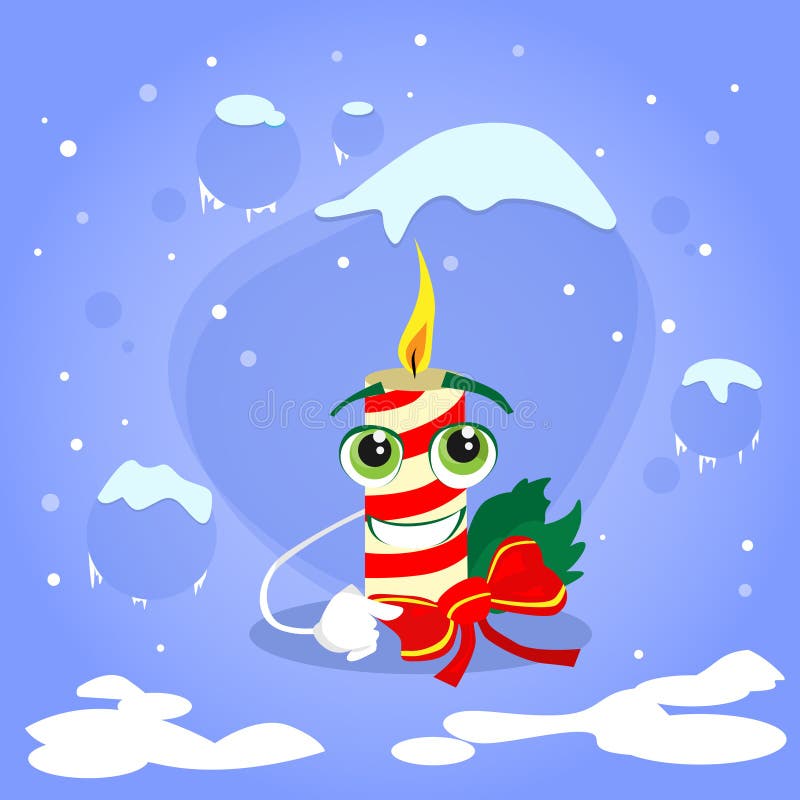 Concetto del personaggio dei cartoni animati del fuoco della candela di Natale royalty illustrazione gratis