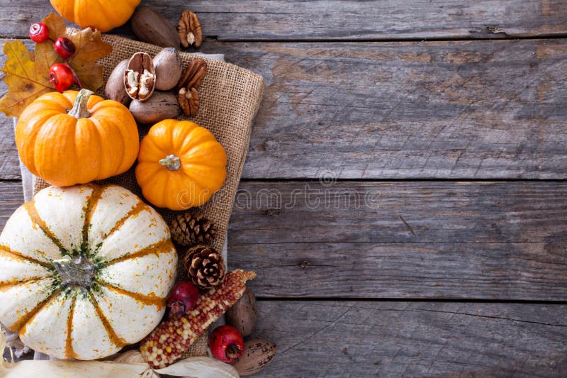 Fall harvest concept - nuts, apple, spices and pumpkins. Fall harvest concept - nuts, apple, spices and pumpkins