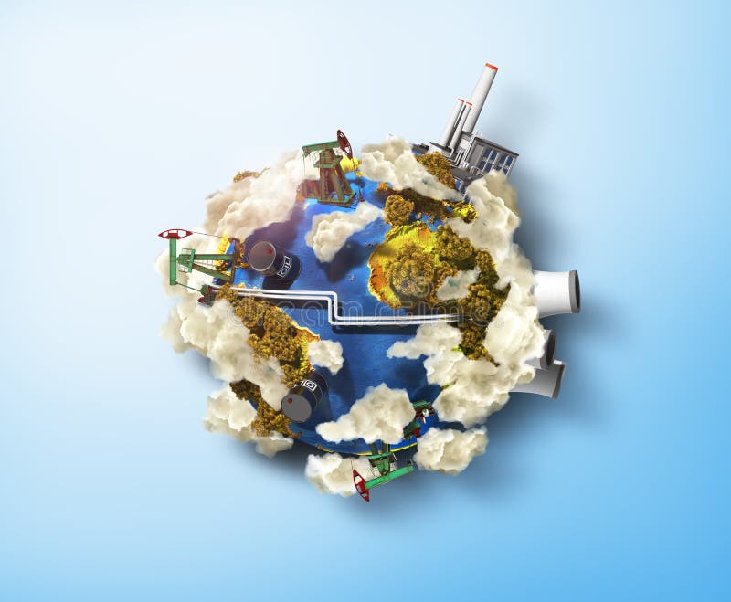 Concetto dell'ambiente di inquinamento illustrazione vettoriale Concetto dell'ambiente di inquinamento illustrazione vettoriale