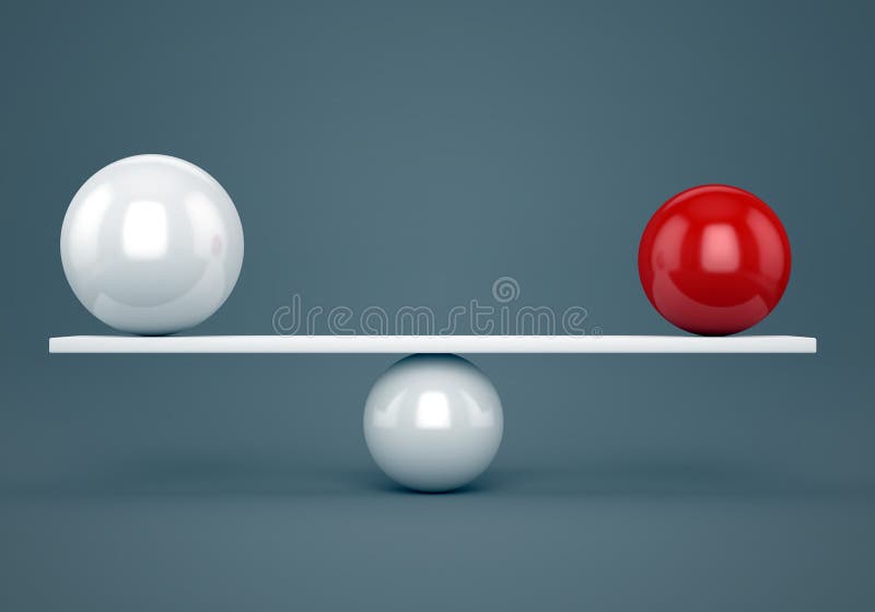 Abstract balance, accuracy and harmony concept. Red and white glossy balls on plank. Abstract balance, accuracy and harmony concept. Red and white glossy balls on plank.