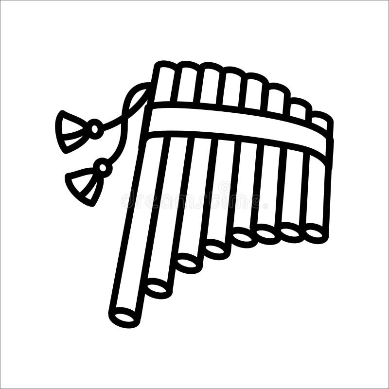 Concetto dell'illustrazione di vettore dello strumento di musica armonico della flauto Il nero su fondo bianco illustrazione di stock Concetto dell'illustrazione di vettore dello strumento di musica armonico della flauto Il nero su fondo bianco illustrazione di stock