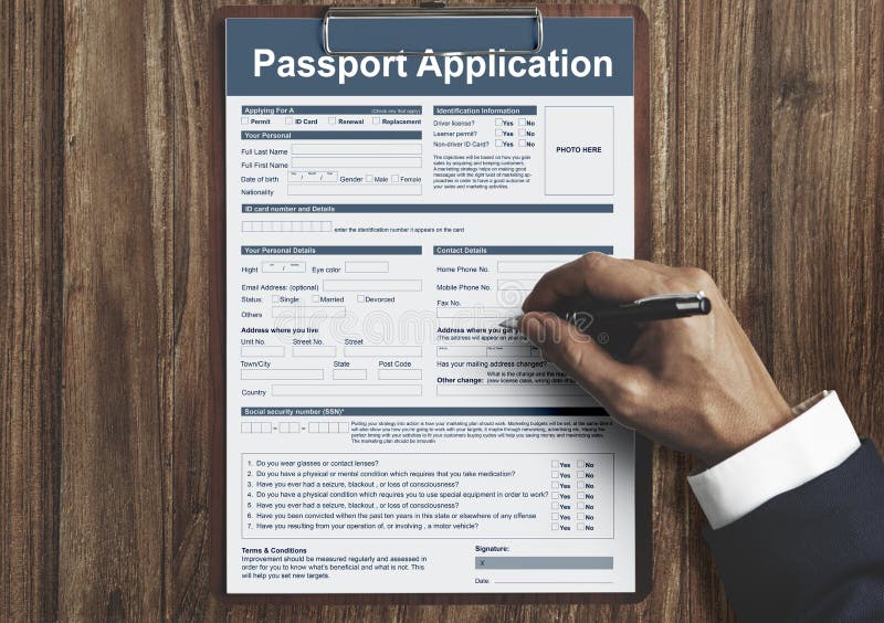 Concetto della frontiera di immigrazione di applicazione di passaporto