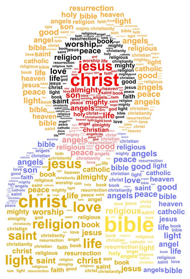 Jesus Christ Word Cloud Concept. Jesus Christ Word Cloud Concept