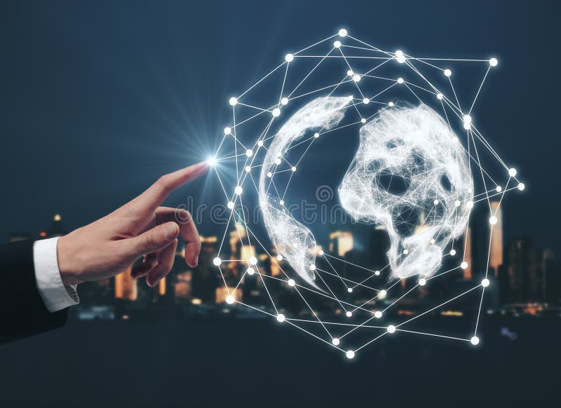 Concetto della rete globale, di affari e di comunicazione immagini stock libere da diritti Concetto della rete globale, di affari e di comunicazione immagini stock libere da diritti
