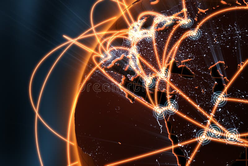 Concetto della rete globale - Europa illustrazione vettoriale