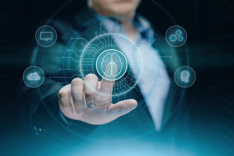 Concetto della rete internet di tecnologia di affari di apprendimento automatico di AI di intelligenza di Digital Brain Artificia Concetto della rete internet di tecnologia di affari di apprendimento automatico di AI di intelligenza di Digital Brain Artificia