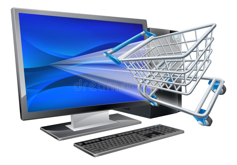 Concetto di acquisto del computer royalty illustrazione gratis Concetto di acquisto del computer royalty illustrazione gratis