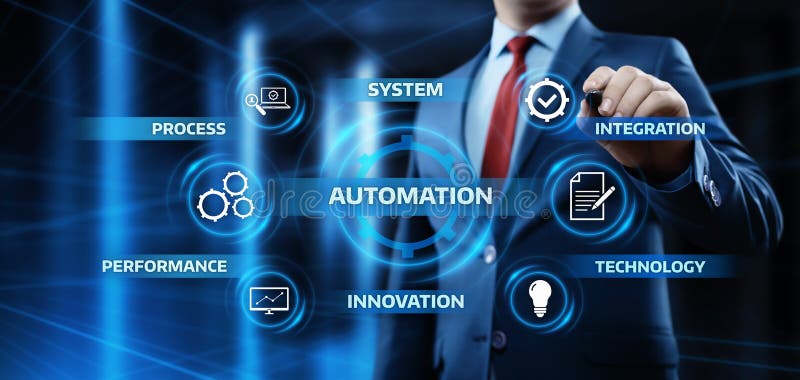 Concetto di affari del sistema di produzione di tecnologia software di automazione