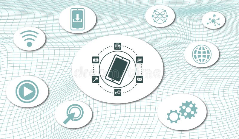 Concetto di app mobili illustrazione vettoriale