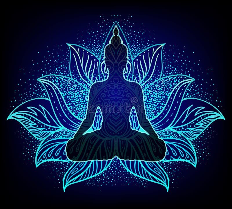 Concetto di Chakra Amore, luce e pace interni Siluetta di Buddha